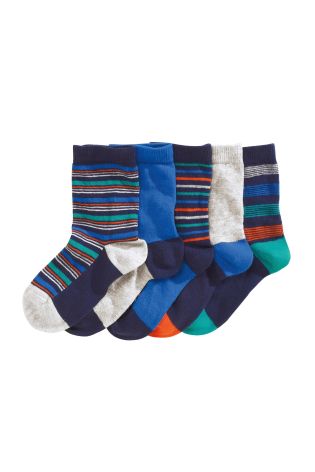 Multi Bright Stripe Socks Five Pack (Older Boys)